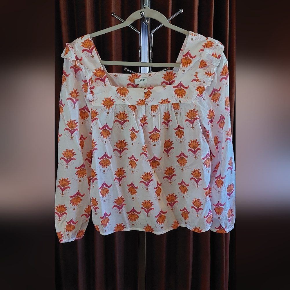 J Crew Ruffle Puffed Sleeves Blouses